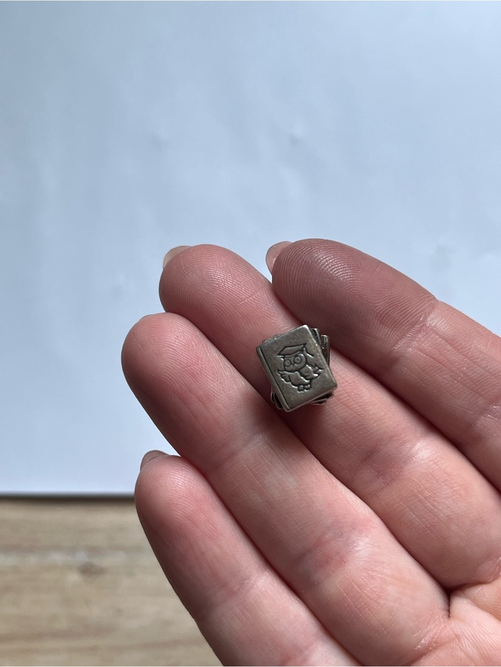 Silver Pandora Owl Book Charm